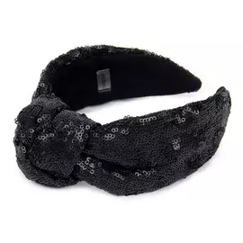 SHOVV Ободок с узлом черного цвета из пайеток
