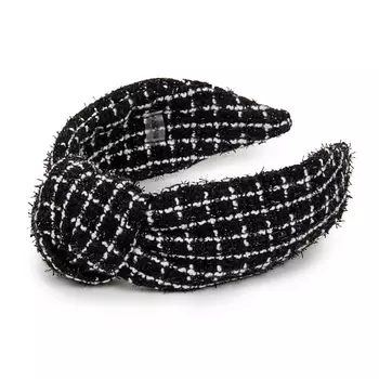 SHOVV Ободок с узлом из твида в клетку