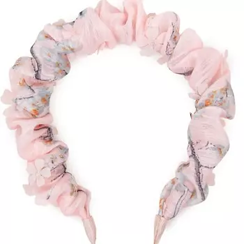 SHOVV Ободок со сборкой розового цвета из органзы с аппликацией