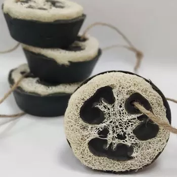 SHUGGE Шунгитовое мыло с люфой