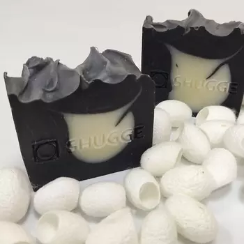 SHUGGE Шунгитовое мыло с шёлком