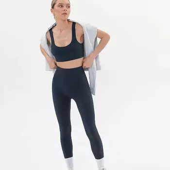 SIAWEAR Леггинсы женские с высокой посадкой в рубчик