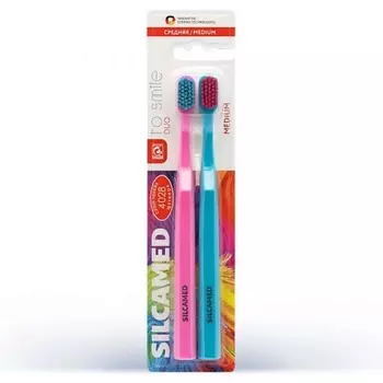 SILCAMED Зубная щетка TO SMILE, средней жесткости, 2 штуки