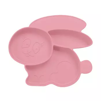SILIHOME Силиконовая детская тарелка "Зайка" с секциями