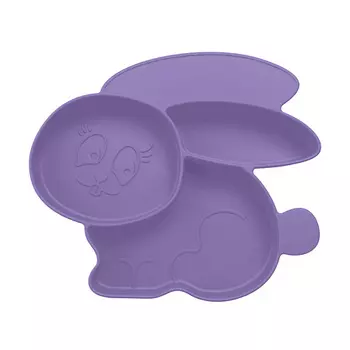SILIHOME Силиконовая детская тарелка "Зайка" с секциями