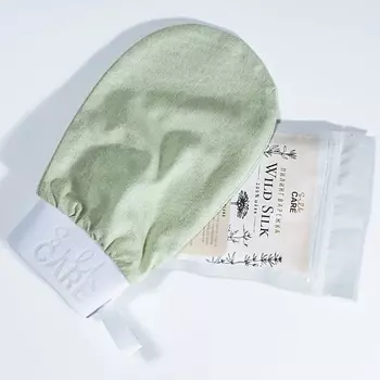SILK CARE Шелковая варежка для пилинга Wild Silk в практичной упаковке