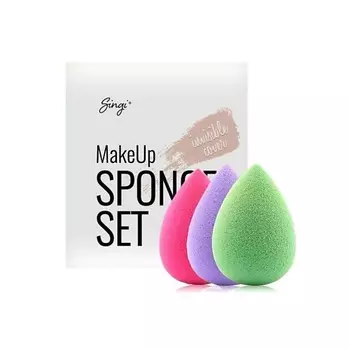 SINGI Набор спонжей для макияжа глаз LIGHT GREEN, HOT PINK, PURPLE