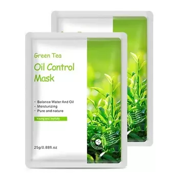 SKAILIE Набор масок тканевых освежающих с зеленым чаем анти-акне