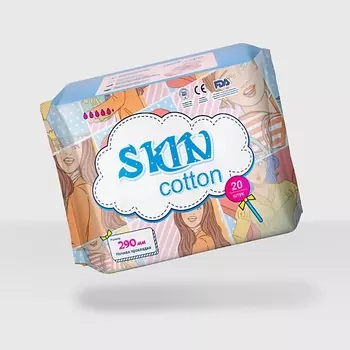 SKIN COTTON Ночные гигиенические прокладки