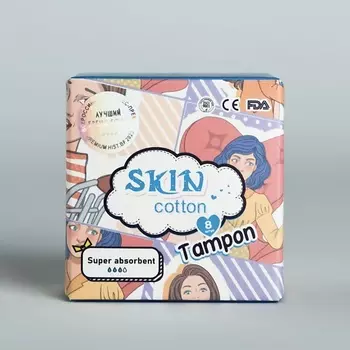 SKIN COTTON Женские одноразовые тампоны Super, 3 капли 8.0
