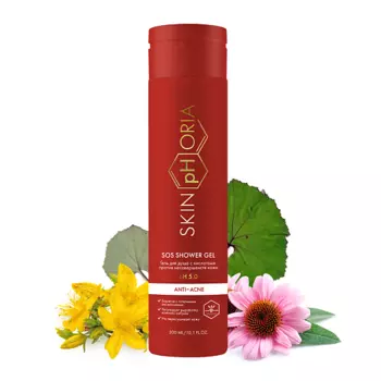 SKINPHORIA Гель для душа с кислотами против несовершенств кожи SOS Shower Gel 300.0