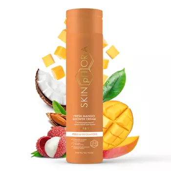 SKINPHORIA Отшелушивающий крем-скраб для душа Fresh Mango Shower Cream 300.0