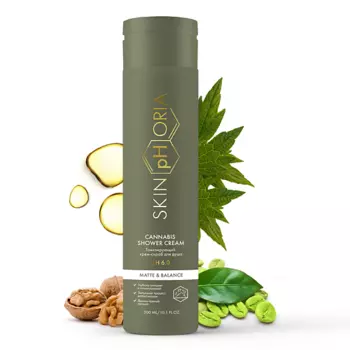 SKINPHORIA Тонизирующий крем-скраб для душа Cannabis Shower Cream 300.0