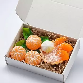 SKUINA Мыло ручной работы Большая тарталетка с мандаринами и зефиром 1.0