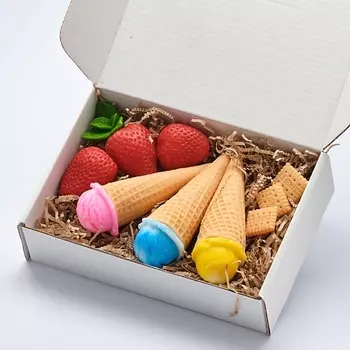 SKUINA Мыло ручной работы Клубника и мороженное 190.0