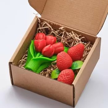 SKUINA Мыло ручной работы Красный тюльпан и клубника 100.0