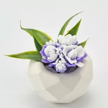 SKUINA Мыло ручной работы Мини кашпо с фиолетовыыми ирисами 200.0