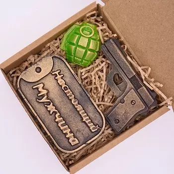 SKUINA Мыло жетон и пистолет, подарочный набор 1.0