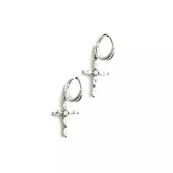 SLOMAYA Серьги с крестами из кристаллов