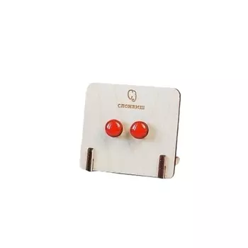 СЛОНВИШ Small circle white Серьги круг пуссеты белый