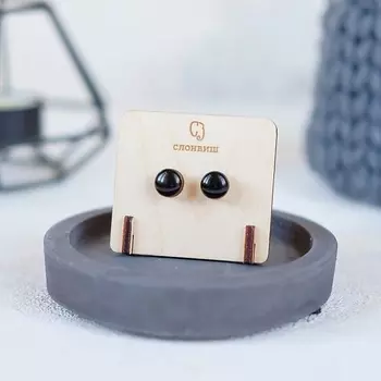 СЛОНВИШ Small circle white Серьги круг пуссеты белый