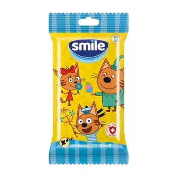 SMILE WONDERLAND Влажные салфетки Три Кота 15.0