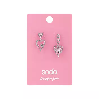 SODA Серьги Asymmetric Hearts