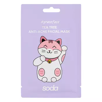 SODA Тканевая маска для лица "анти-акне с чайным деревом"