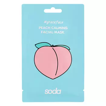SODA Тканевая маска для лица "успокаивающая с персиком"
