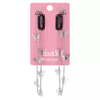 SODA Заколка-крабик для волос Silver Butterflies