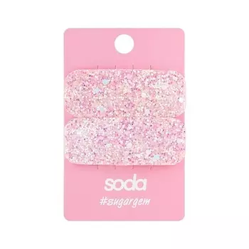 SODA Заколки для волос PINK GLITTER #sugargem