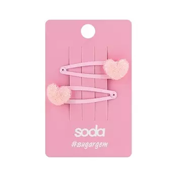 SODA Заколки для волос PINK HEARTS #sugargem