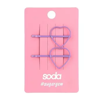 SODA Заколки-невидимки для волос PURPLE HEARTS #sugargem