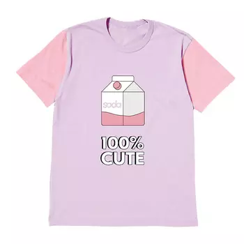 SODA Женская футболка с принтом "100% CUTE", цвет сиреневый