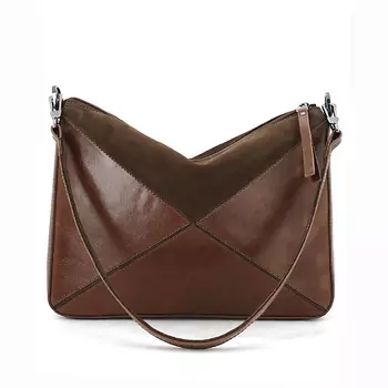 SOLO Сумка багет женская среднего размера из натуральной кожи