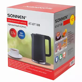 SONNEN Чайник закрытый нагревательный элемент, двойные стенки 1.0