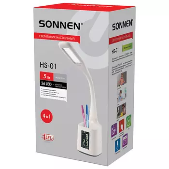 SONNEN Настольная лампа-светильник на подставке, СВЕТОДИОДНАЯ, 5 Вт