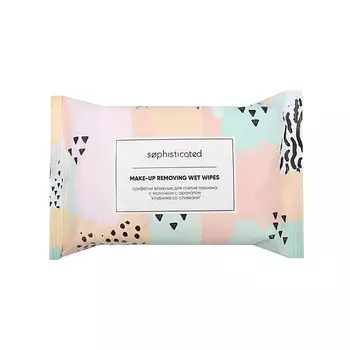 SOPHISTICATED Салфетки влажные для снятия макияжа с молочком с ароматом "клубника со сливками"