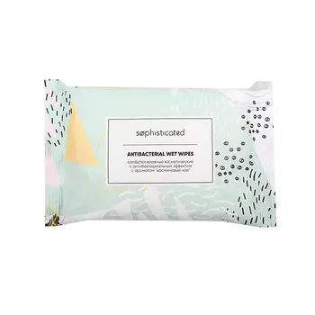 SOPHISTICATED Салфетки влажные косметические с антибактериальным эффектом с ароматом "жасминовый чай"