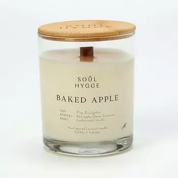 SOUL HYGGE Ароматическая свеча BAKED APPLE с деревянным фитилем 218.0