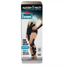 SPIDERTECH Тейп преднарезанный 20 штук черный