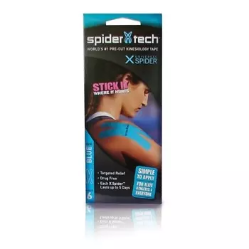 SPIDERTECH Тейп преднарезанный 6 штук черный