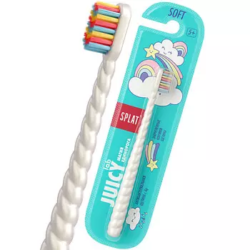 SPLAT Детская зубная щетка "Магия единорога" с ионами серебра, жемчужная Juicy Lab UniMagic