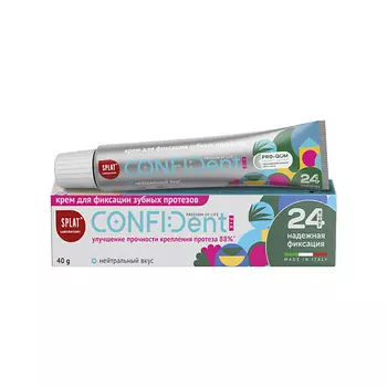 SPLAT Крем для всесторонней фиксации зубных протезов с нейтральным вкусом Confident Fix