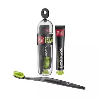 SPLAT Зубная паста "Чайное дерево" в комплекте с зубной щеткой средней жесткости Special Blackwood Time to Travel