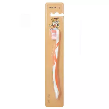 SPOKAR Tommy Детская зубная щетка с мягкими волокнами и щеткой для языка