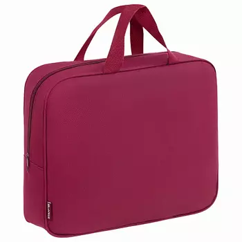 STAFF Папка на молнии с ручками A4 Бордовая 80мм