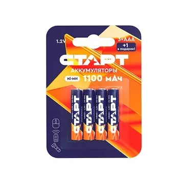 СТАРТ Батарейки ААА мизинчиковые аккумуляторные, аккумуляторы 1100 мАч Ni-Mh, набор 4.0