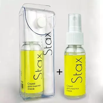 STAX Спрей для очков очищающий и салфетка для очков микрофибра
