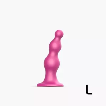 STRAP-ON-ME Фаллоимитатор Dildo Plug Beads Framboise металлик L, 16 см